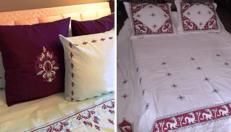 أغطية السرير المزخرفة بالطرز المغربي