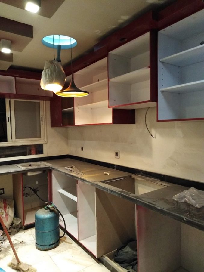 تحويل مطبخ صغير مساحته 3 متر الى مطبخ راقي 
