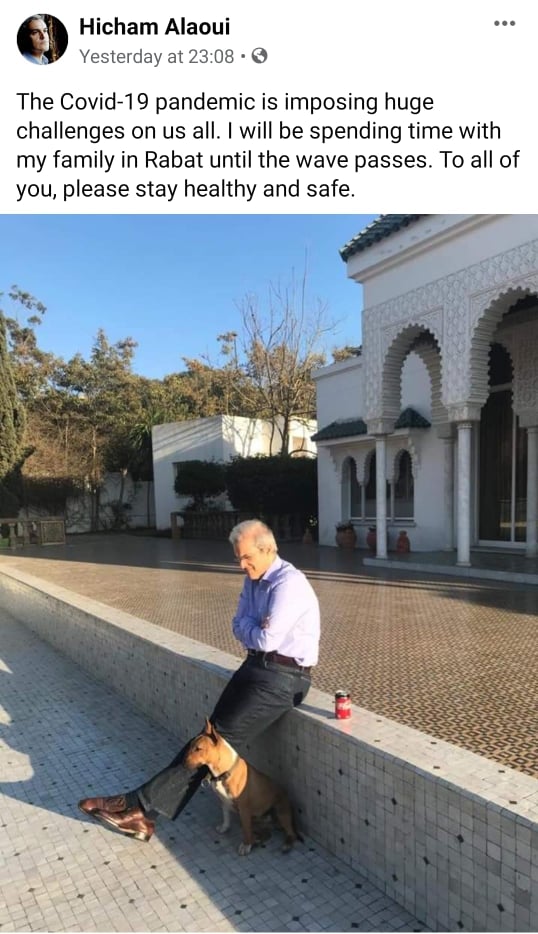 الأمير مولاي هشام ينشر صورة عودته للمغرب تجنبا لفيروس كورونا 