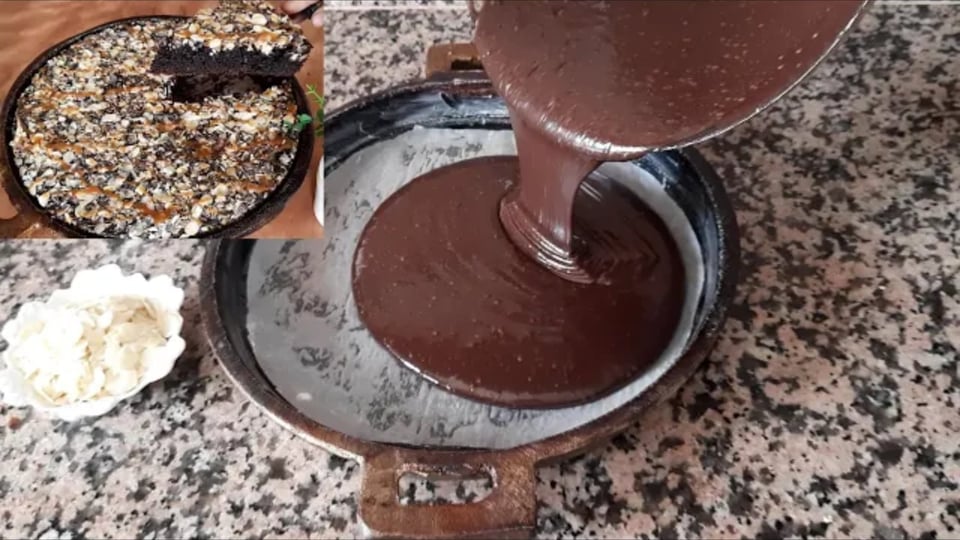 كيكة المقلاة بالشوكولا والقهوة سهلة وهشيشة