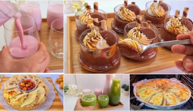 مائدة رمضانية بطبوط معمر تحلية شوكولا وعصير الفراولة