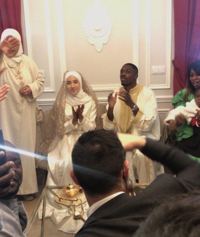 اللاعب الفرنسي عثمان ديمبيلي يحتفل بزفافه على فتاة مغربية بالطريقة التقليدية
