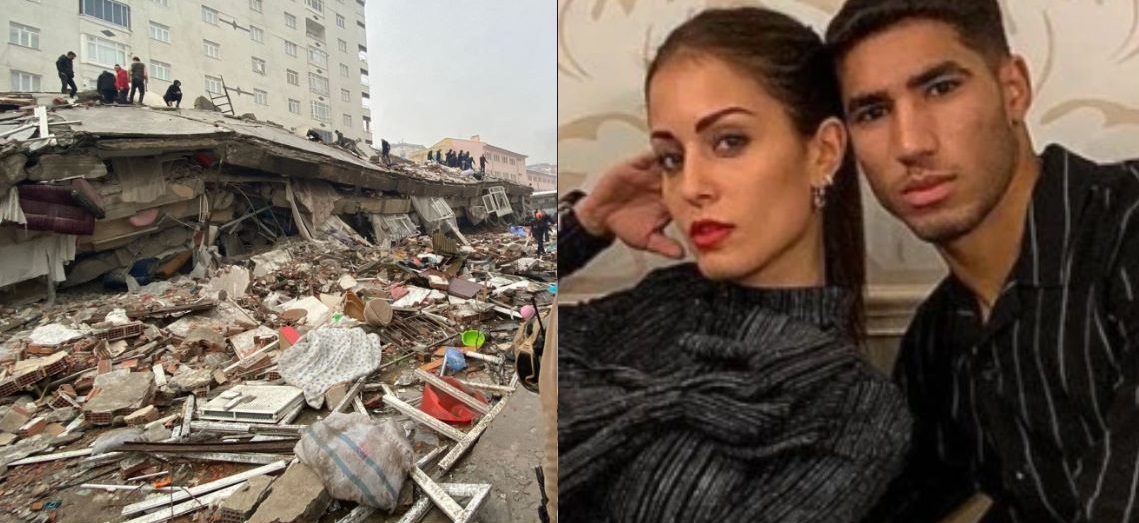 زوجة أشرف حكيمي تدعو متابعيها لمساعدة ضحايا زلزال تركيا وسوريا