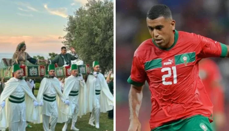 لاعب المنتخب الوطني وليد شديرة يحتفل بزواجه في إيطاليا على التقاليد المغربية