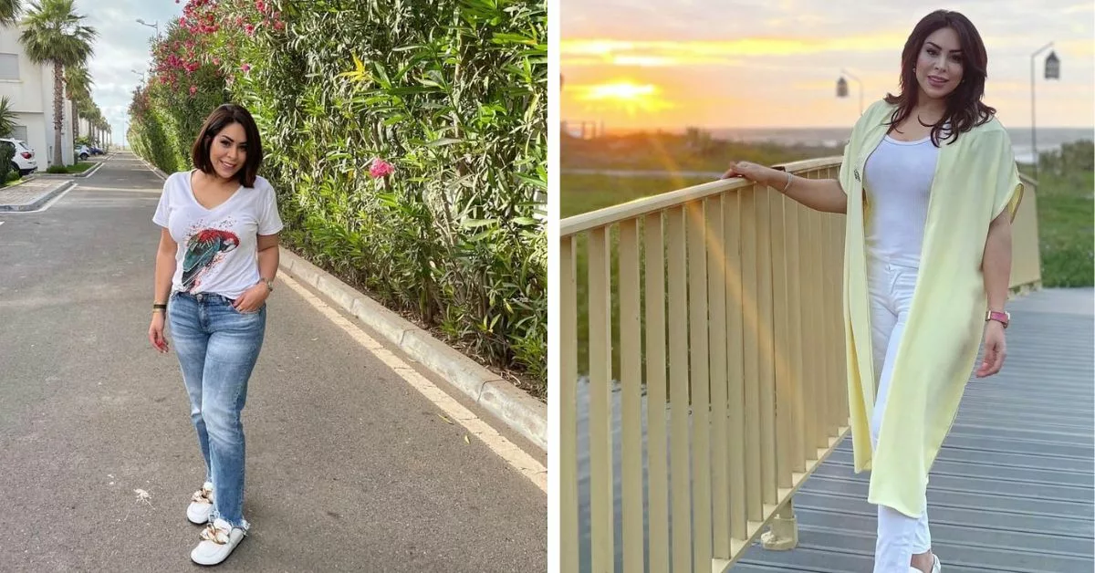 اطلالات رائعة للفنانة نجاة رجوي بالقفطان الخفيف لهذه السنة