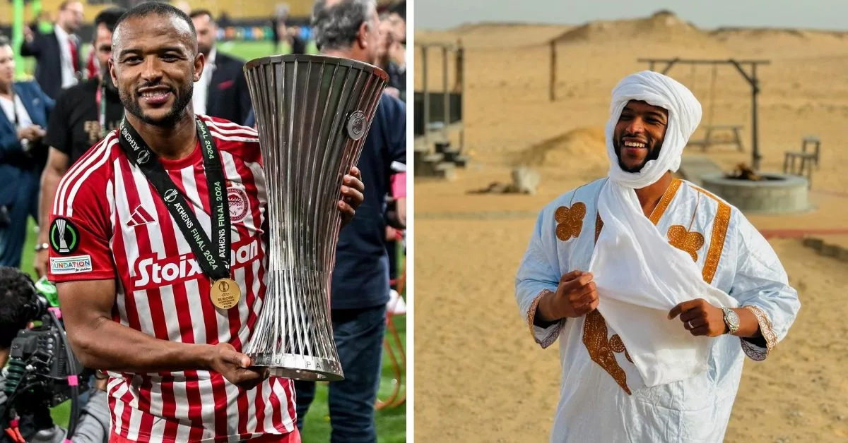 اللاعب المغربي أيوب الكعبي ينشر صورة له رفقة ابنتيه و زوجته المحجبة