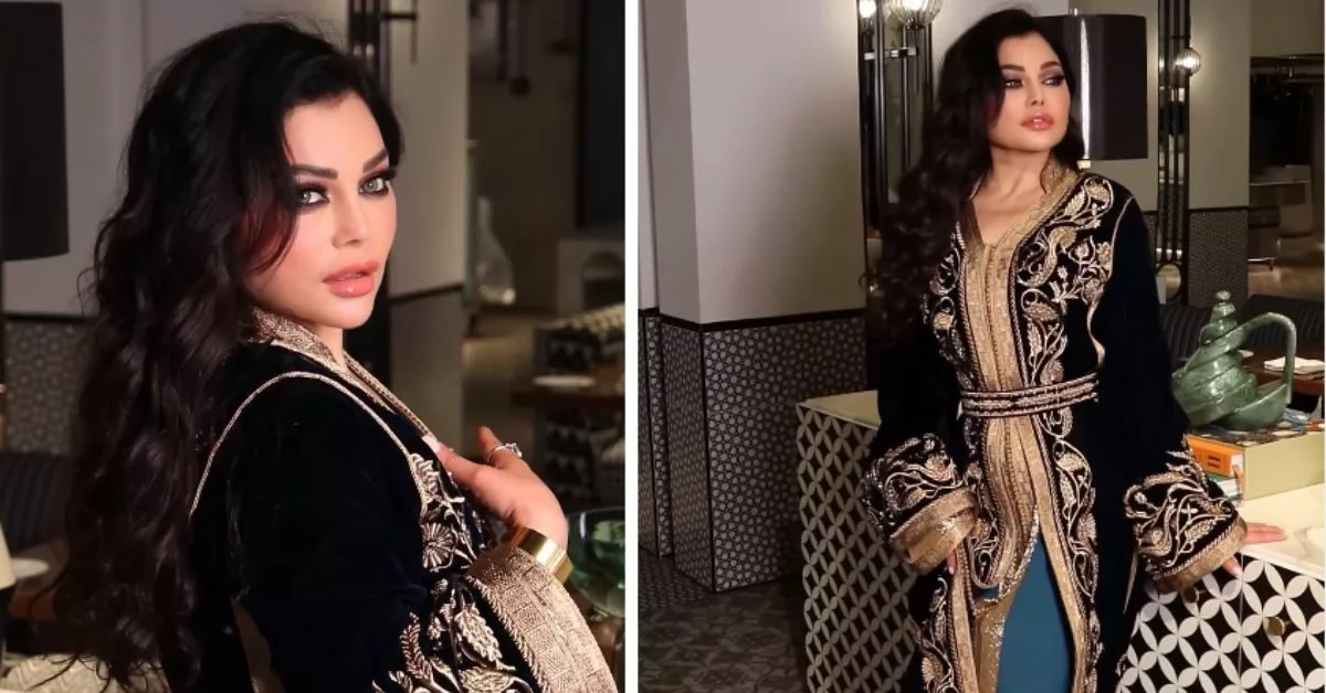 اطلالة جذابة للفنانة هيفاء وهبي بالتكشيطة المغربية التقليدية