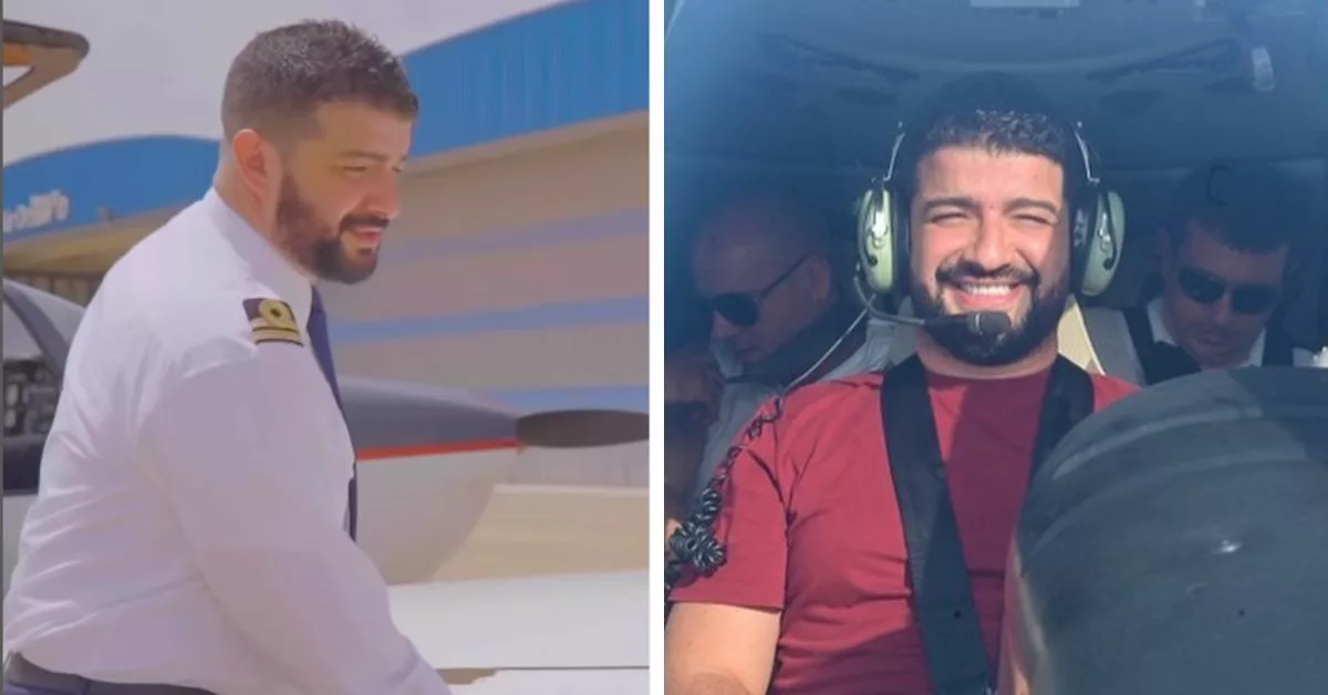 بشرى أهريش و فاتي جمالي في جولة بالطائرة بقيادة الكوميدي حمزة الفيلالي