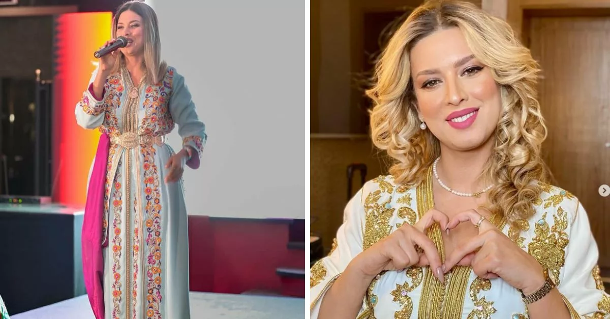 اطلالات راقية للفنانة هاجر عدنان بالقفطان المغربي