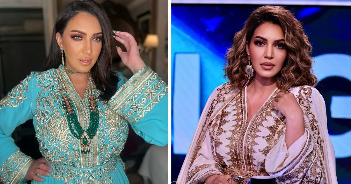 اطلالة أسماء المنور بالقفطان المغربي في حفلها المبهر بالرباط