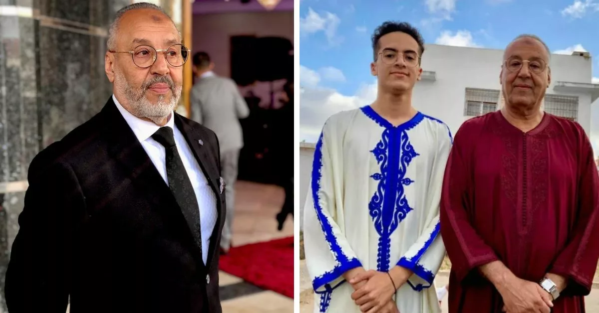 الفنان محمد الأثير رفقة ابنه في حفل تخرجه من الدكتوره بميزة مشرف جدا