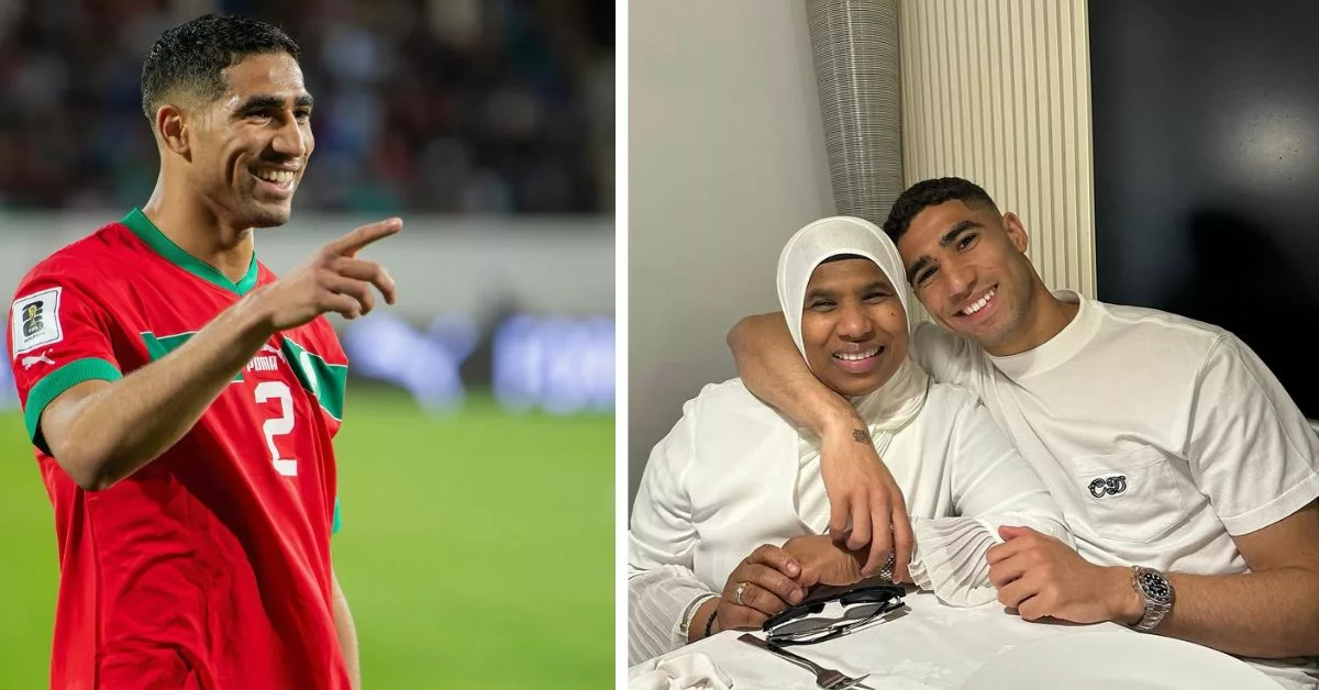 احتفال والدة حكيمي و أشقائه بالهدف الأسطوري