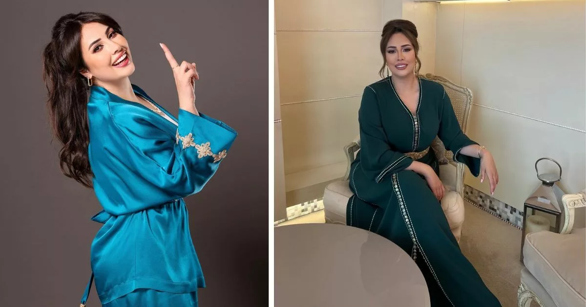 اطلالة الفنانة ابتسام العروسي بقفطان مغربي ملكي