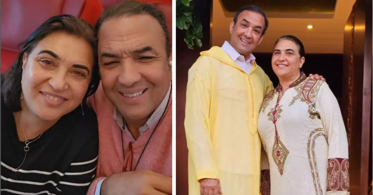 بشغف كبير الفنان رشيد الوالي يلتقي بزوجته في مطار كوريا