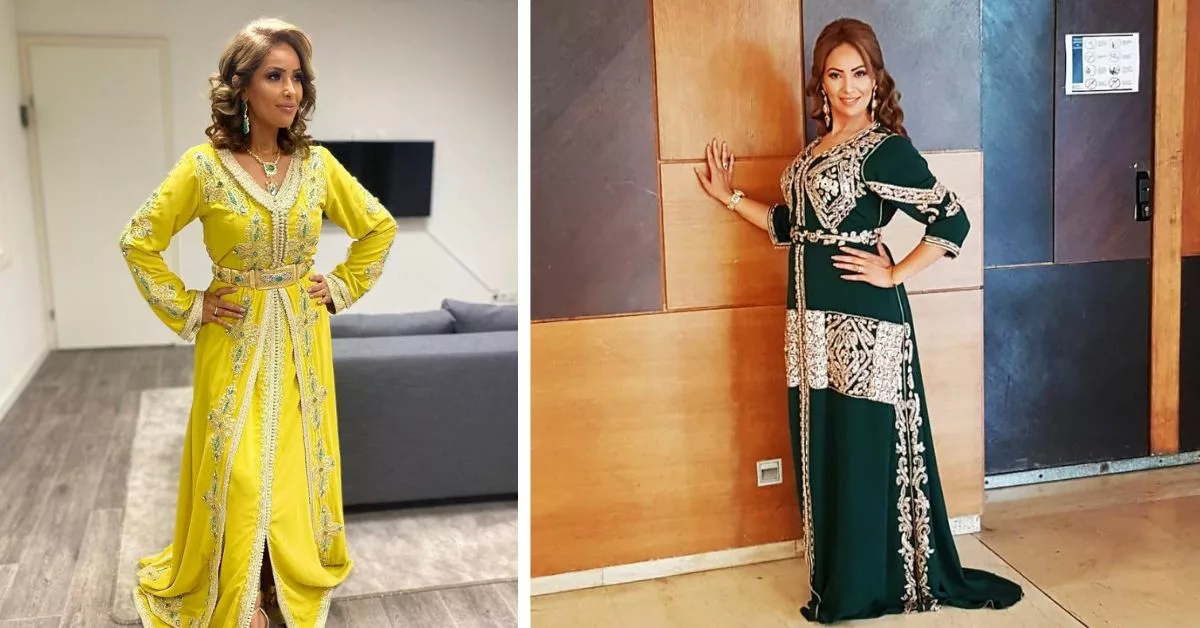 اطلالات مختلفة للفنانة الشعبية الستاتية بالقفطان المغربي