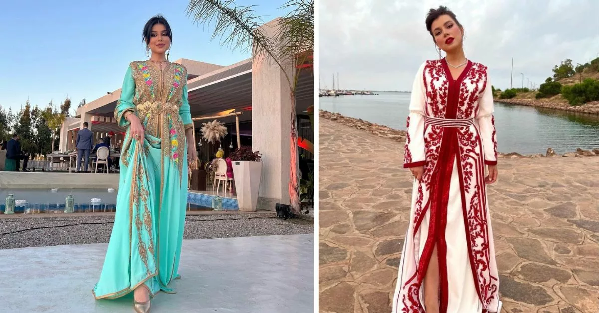 اخر اطلالة للفنانة حنان لخضر بقفطان أخضر ملكي في عرس عائلي