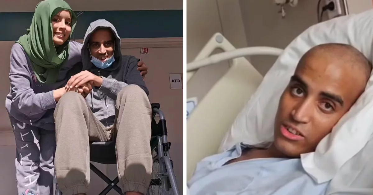 و هو داخل الانعاش خديجة الصادقي تحقق أمنية زوجها برؤية السماء