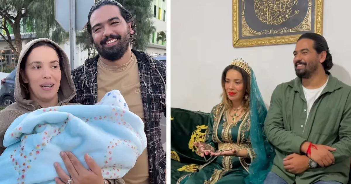 الشاف ليالي و زوجها يحتفلان بعقيقة ابنهما يوم عيد الاستقلال