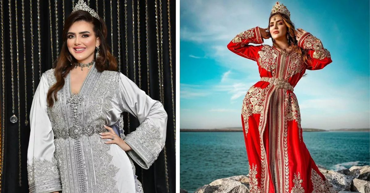 نرجس الحلاق تتألق بقفطان المشموم في اطلالة العروس