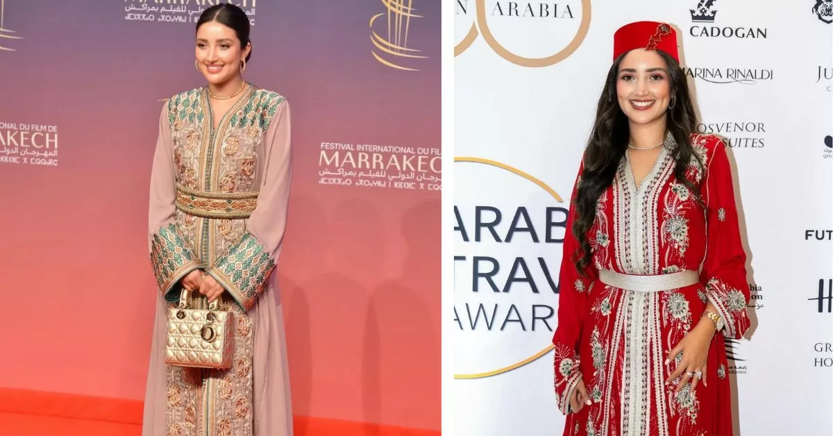 إطلالة ملكية: فريال زياري تقدم مهرجان الفيلم الدولي عبر الصحراء بقفطان فاخر