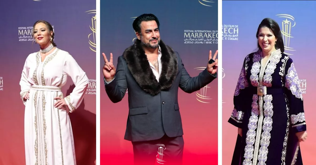 اطلالات الفنانين المغاربة على السجادة الحمراء في اليوم السادس من مهرجان مراكش