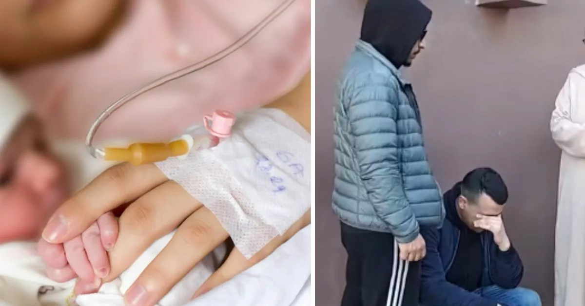 حزن وبكاء زوج و والدة الشابة كنزة أثناء نقل جثمانها من المصحة: مأساة تهز القلوب