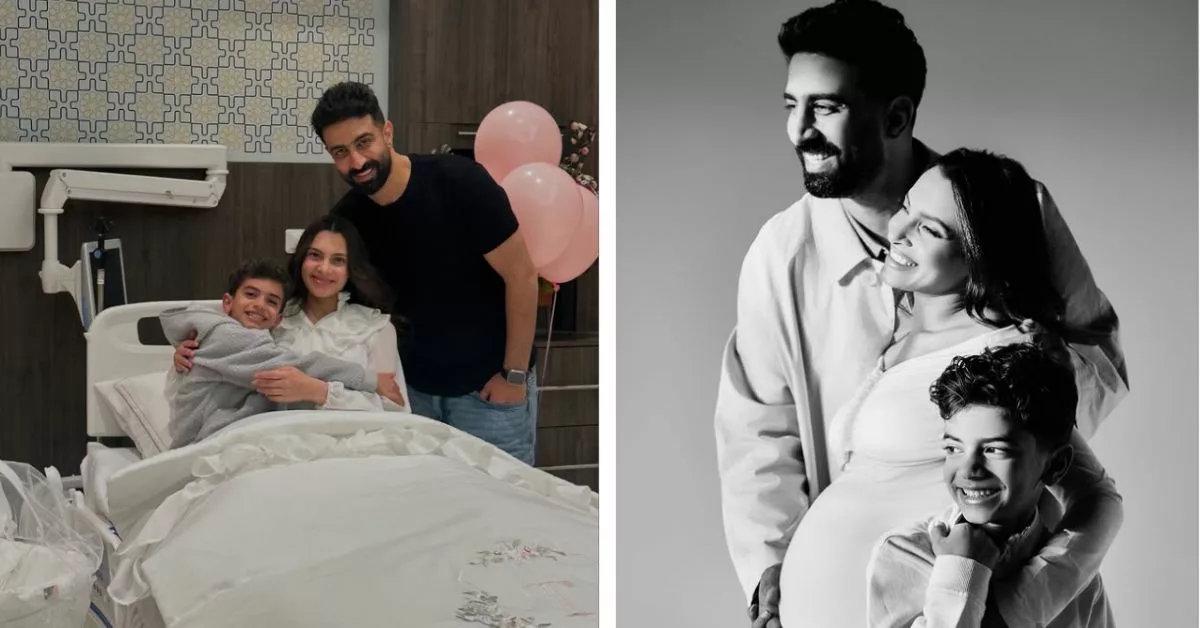 بعد ولادتها أول ظهور لكارمن سليمان مع توأمها "تاليا و تمارا"