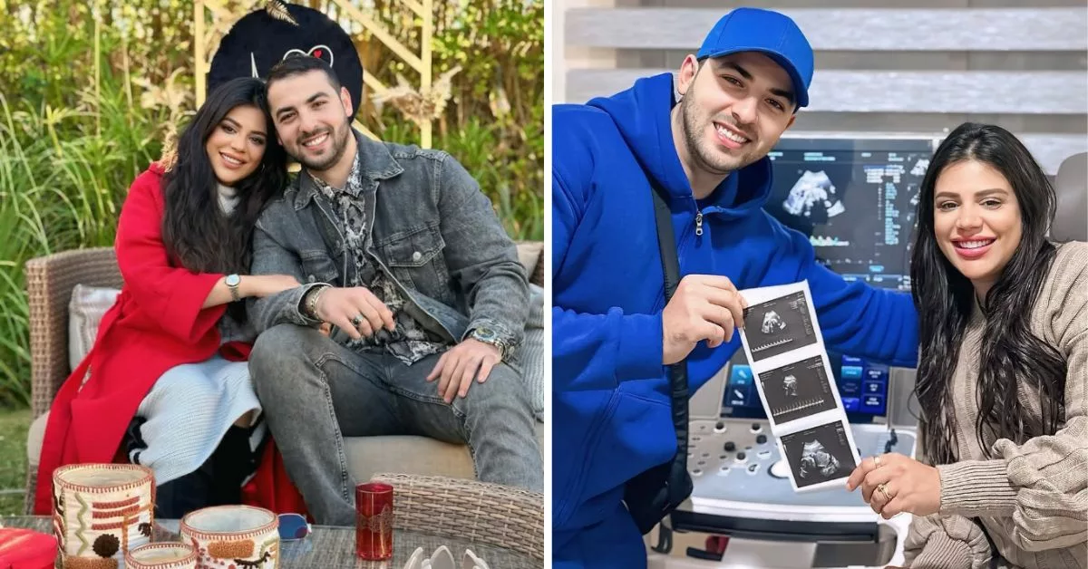 في جو بسيط و مميز فاطمة الزهراء لحرش وزوجها يكشفان عن جنس جنينهما