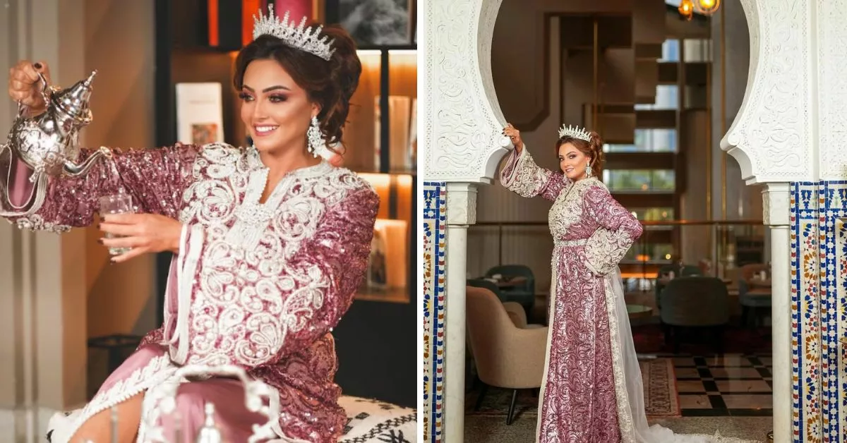 الممثلة المصرية بشرى تتألق بجلابة مغربية من قطعتين