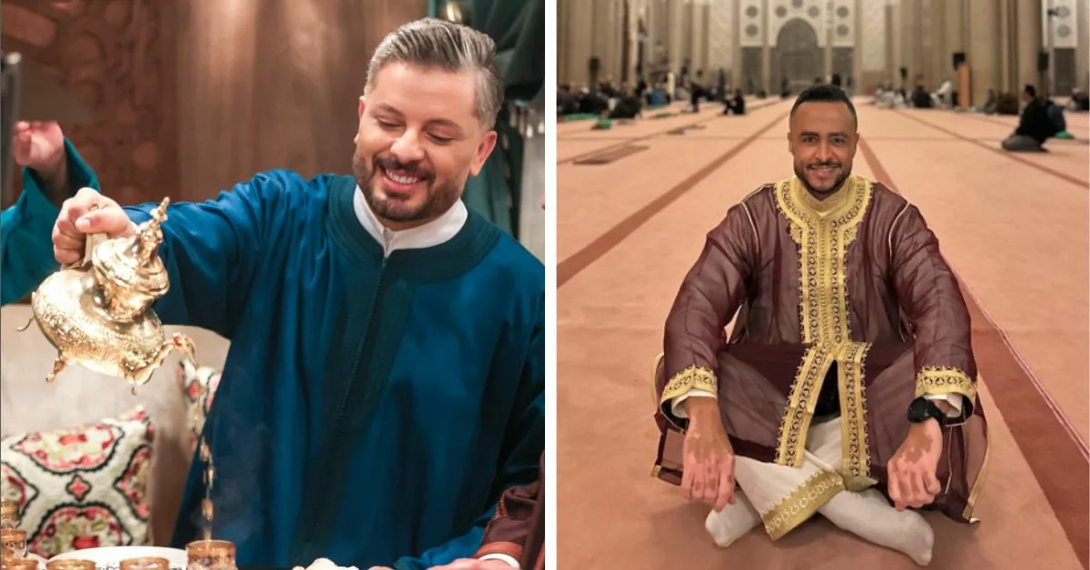 هشام مسرار و حاتم عمور يستعرضان الجلابة و السلهام المغربي افتخارا بالتراث المغربي