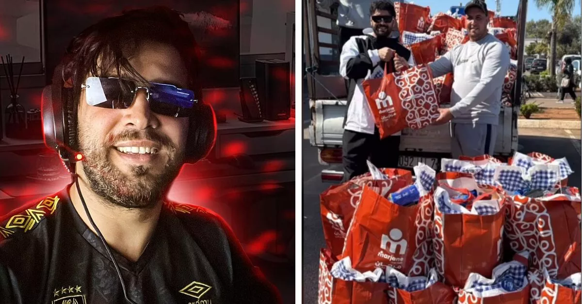 الياس المالكي يقوم بتوزيع "قفف رمضانية" بشوارع مدينة الجديدة