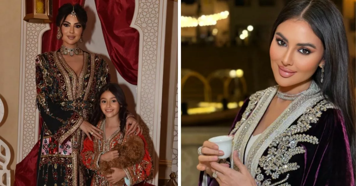 مريم حسين تستعرض قفطان "النطع الفاسي" في احتفالها بصيام ابنتها