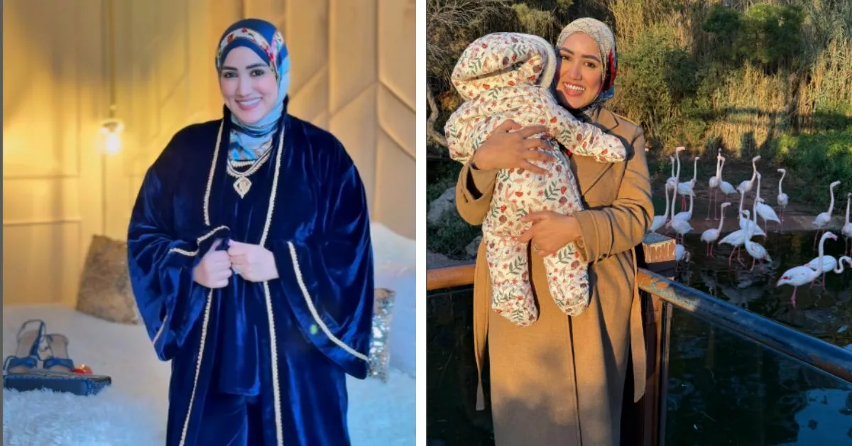 بنفس الاطلالة بالقفطان المغربي سارة أبو جاد تحتفل بحنة 27 رفقة ابنتها