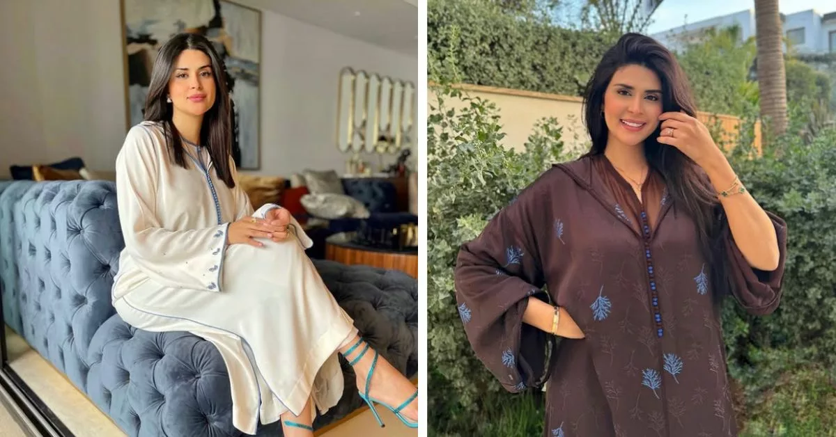 سلمى رشيد تتألق هي و أخواتها بالجلابة المغربية في عيد الفطر