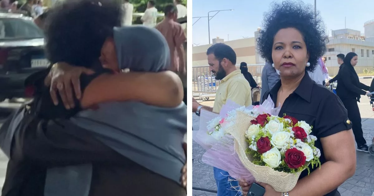 الاعلامية الليبية حنان المقوب تلتقي بوالدتها لأول مرة بعد أربعين سنة