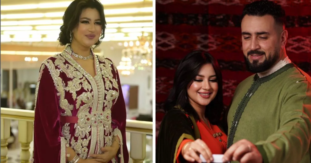 هناء المريني و زوجها يكشفان جنس الجنين في حفل عائلي مميز