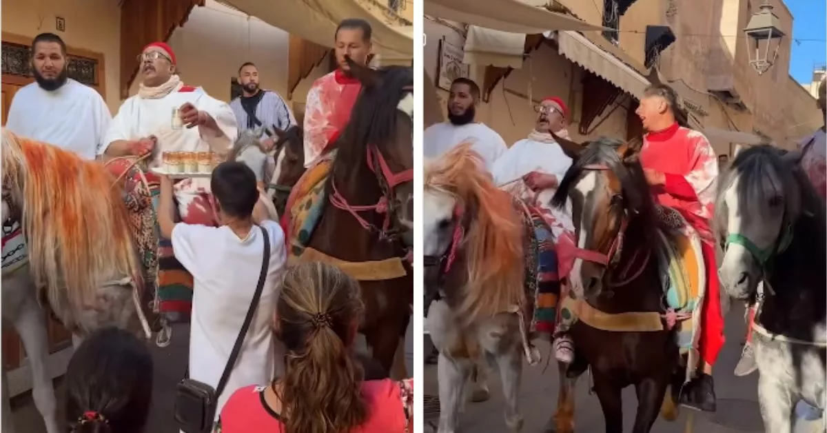 شباب من فاس يحتفلون بالعيد بالخيول و الملابس التقليدية