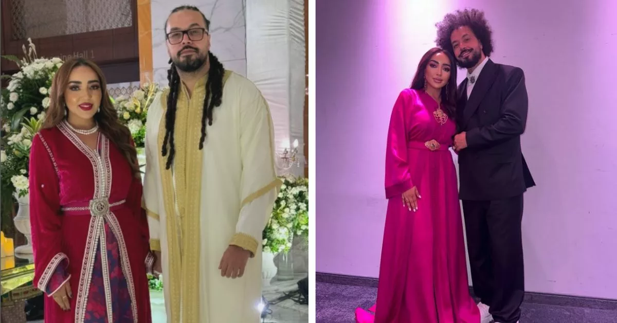 عبد الفتاح الجريني و جميلة البدوي بالزي المغربي في عيد الأضحى بالإمارات