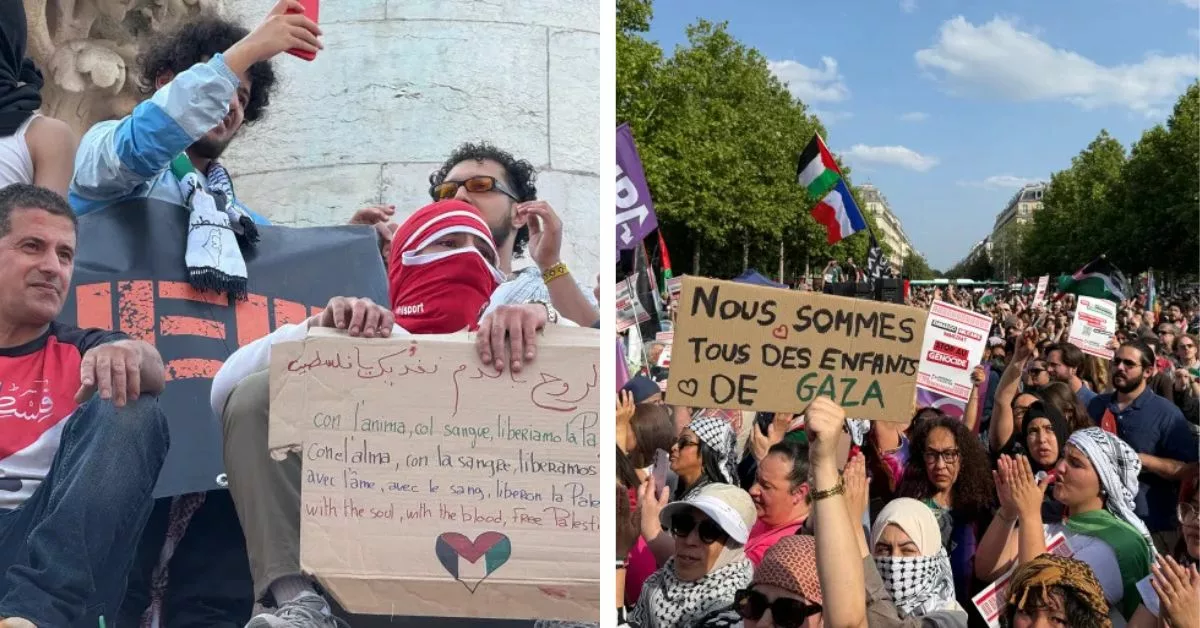 مظاهرات حاشدة في باريس تطالب بالافراج عن نشطاء سفينة مادلين