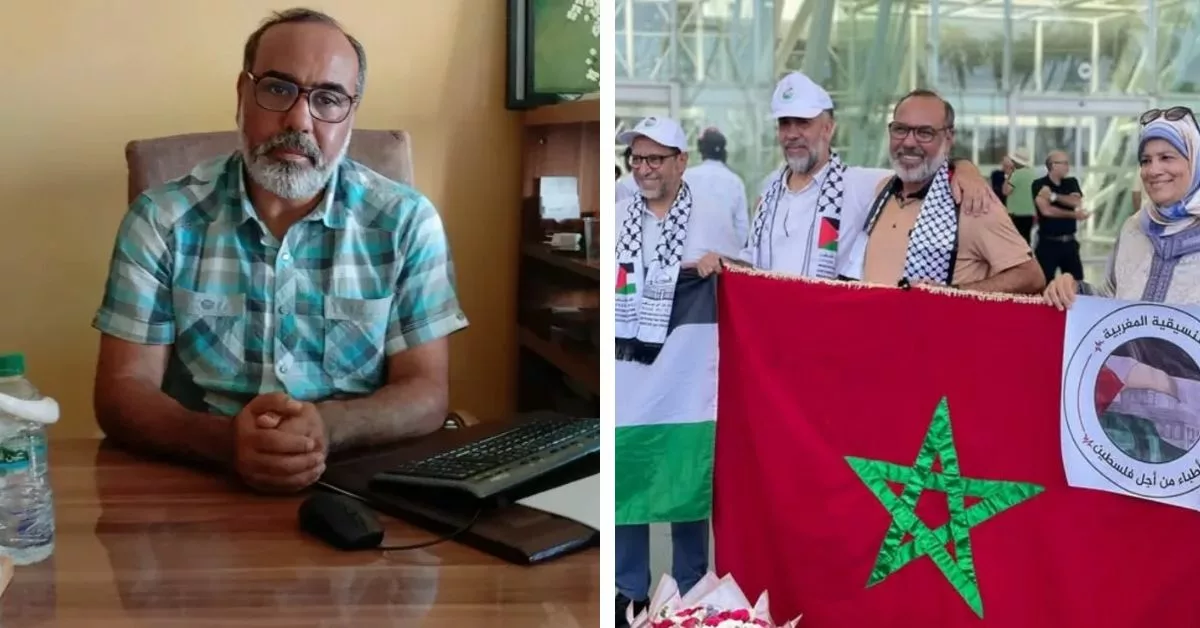 استقبال حافل للطبيب المغربي منير الزهري بعد عودته من غزة
