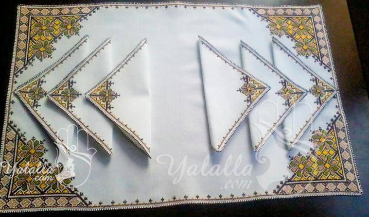 مناديل مطرزة بالطرز الفاسي و الرباطي للصواني و البلاتوهات "صور" yalalla (6)
