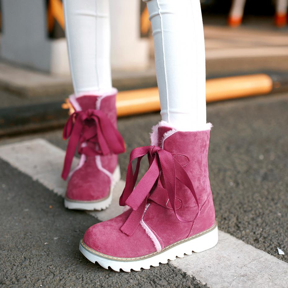 Women-Ankle-font-b-Boots-b-font-In-Winter-Round-Toe-Nubuck-Leather-font-b-Strappy
