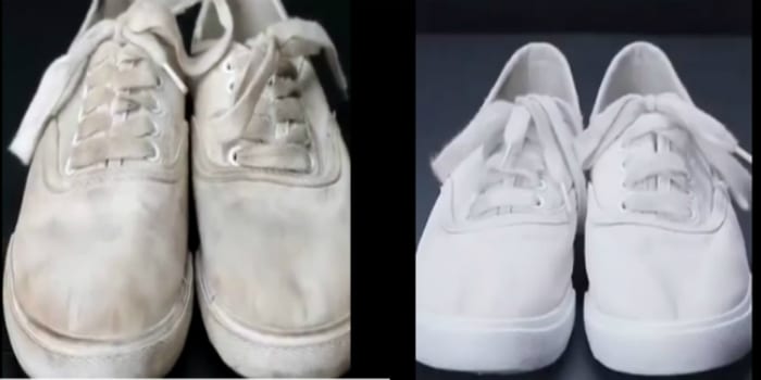 بالفيديو... طريقة تنظيف سحرية للأحذية البيضاء وإرجاعها ناصعة البياض كأنها جديدة!!