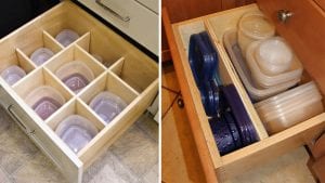 طرق رااائعة و أفكار و مثالية لترتيب العلب البلاستيكية و الأواني و التوابل في دولاب مطبخك