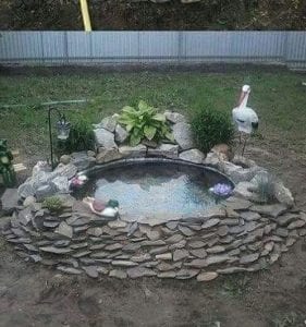 فكرة زوجي العبقرية لتصميم بركة مائية في حديقة المنزل...خطوات سهلة والنتيجة رائعة!!!