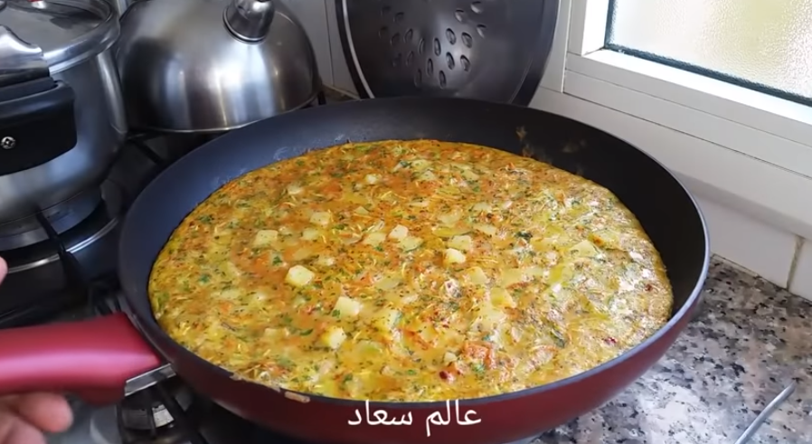 طورطية بالبطاطس والقرع الاخضر تصلح للعشاء والغذاء